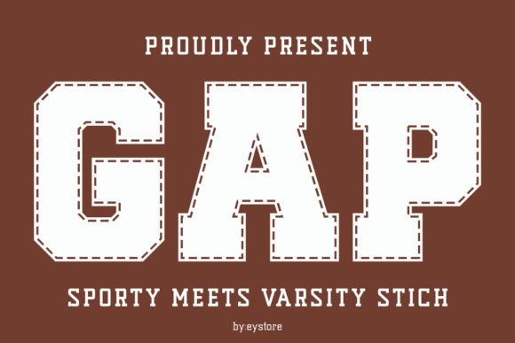 Gap Sporty font preview with athletic vintage font letters