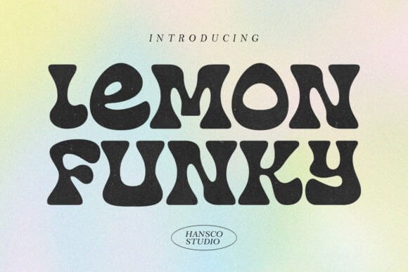 Lemon Funky font preview with funky groovy retro lettering
