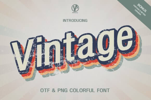Vintage 158 retro lettering font preview for retro fonts signage and branding