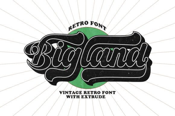 Bigland Retro chunky display typeface preview for retro fonts branding
