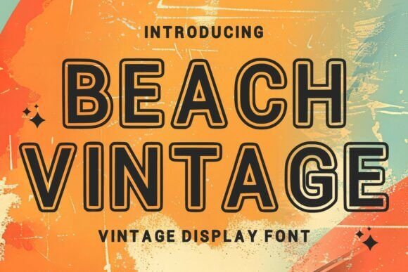 Beach Vintage 5 font preview with relaxed vintage script lettering