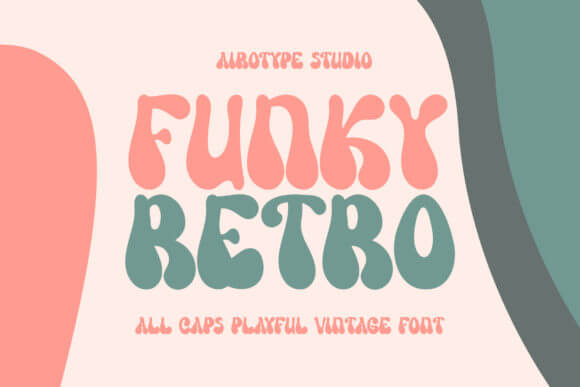Funky Retro font preview with groovy 70s inspired display letters