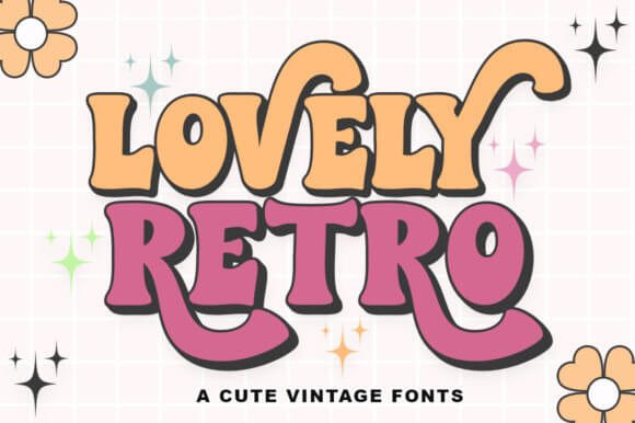 Lovely Retro soft rounded display font preview for retro fonts aesthetic designs