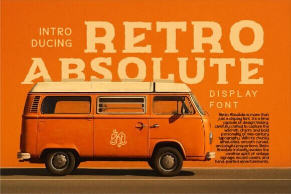 Retro Absolute glam display font for vintage glamour font poster designs