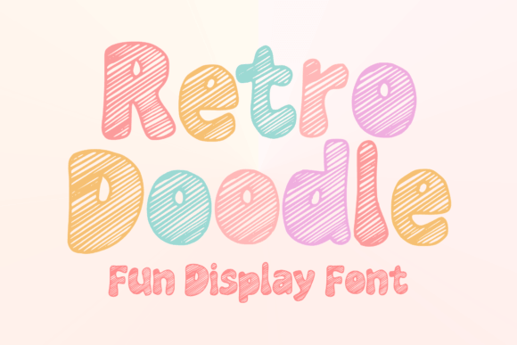 Retro Doodle font preview with hand-drawn doodle style retro letters