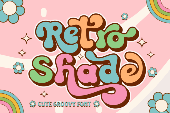 Retro Shade font preview with 70s shadowed display lettering and retro grooves