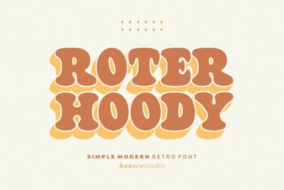 Roter Hoody font preview with streetwear inspired retro lettering