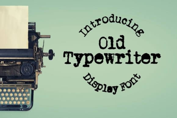 Old Typewriter vintage font preview with rough typewriter letters and worn ink texture