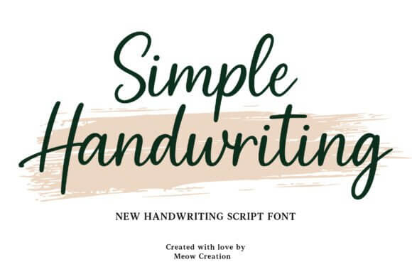 Simple Handwriting font preview with casual lowercase script for notes and branding