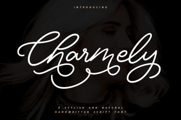 Charmely handwriting font preview for sweet labels and packaging