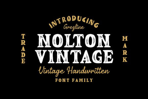 Nolton Vintage font preview with refined retro serif lettering
