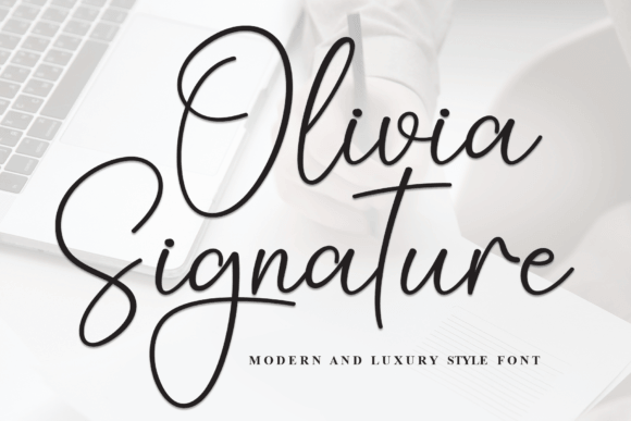 Olivia Signature font preview for modern fashion branding