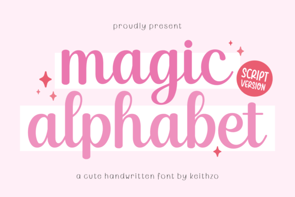 Magic Alphabet font preview with playful letter shapes for kids designs