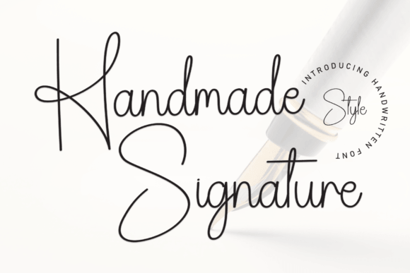 Handmade Signature font preview for clean logo and signature design