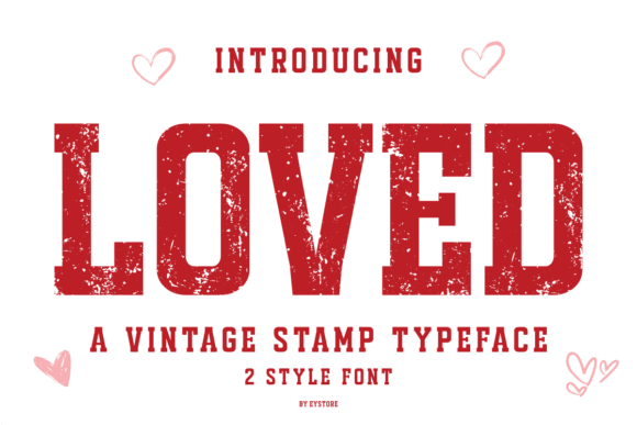 Loved vintage font preview with soft handwritten script lettering