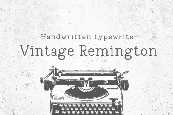 Vintage Remington font preview with distressed typewriter style vintage letters