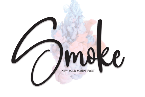 Smoke handwriting font preview with rough brush script for bold poster design