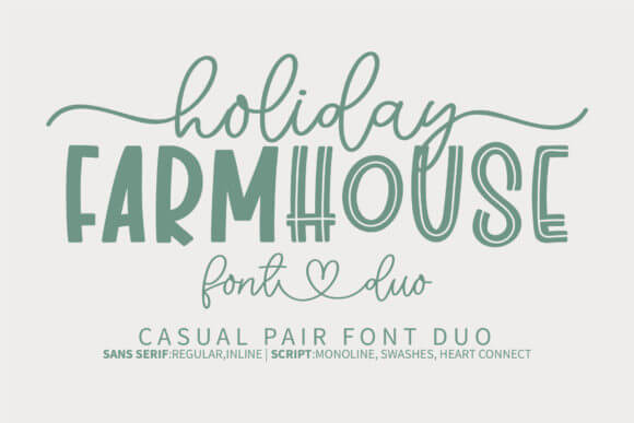 Holiday Farmhouse font preview with rustic handwritten style for seasonal signs