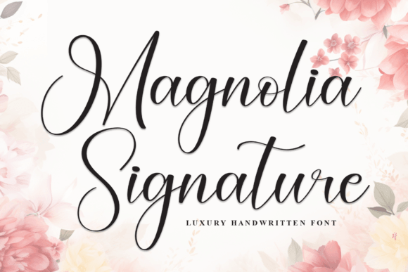 Magnolia Signature font preview for feminine logo and packaging design