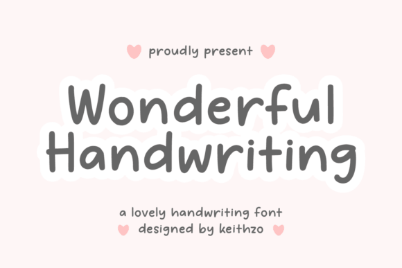 Wonderful Handwriting font sample with rounded casual letters and natural flow