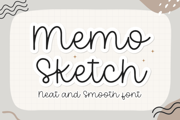 Memo Sketch font preview with scribbled hand-drawn lettering for creative mockups