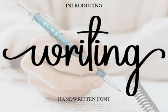 Writing font preview for note-style graphics and planner design