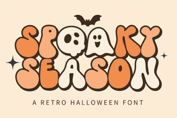 Spooky Season Halloween font preview with playful spooky lettering