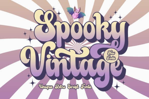 Spooky Vintage retro Halloween font preview with distressed serif letters