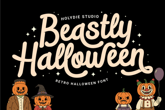 Beastly Halloween font with rough creature style for loud branding and merch