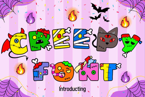 Creepy font preview with sharp spooky headline lettering