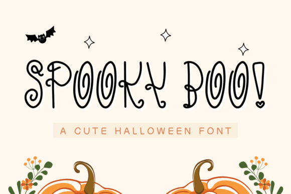 Spooky Boo font preview with fun haunted party lettering