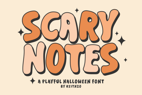 Scary Notes font preview with scribbled creepy handwriting style