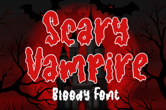 Scary Vampire font preview with gothic vampire-style lettering