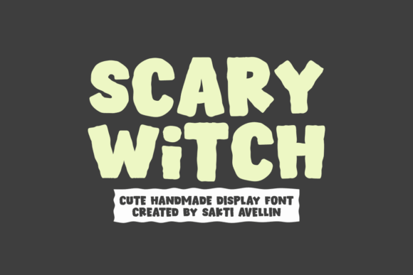 Scary Witch font preview with dark witch inspired spooky font