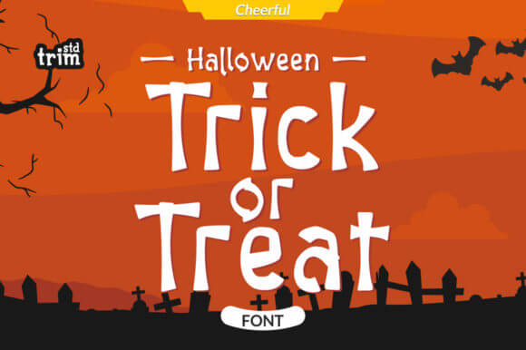 Trick Or Treat font preview with fun halloween lettering for candy party signs