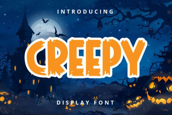 Creepy display font preview for minimalist sinister headers