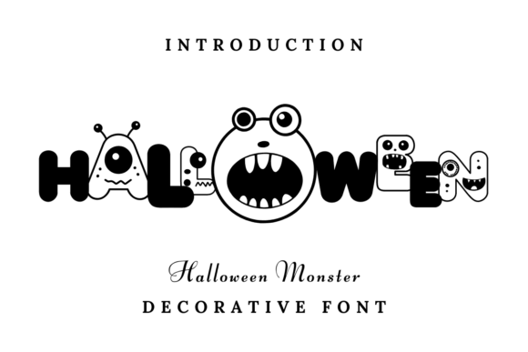 Halloween Monster font preview with bold monster-themed lettering