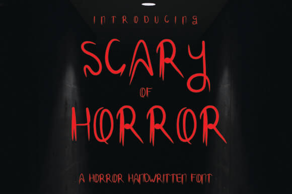 Scary Of Horror font preview with vintage horror inspired text