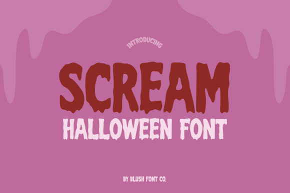 Scream Halloween font preview for horror poster titles and thriller text