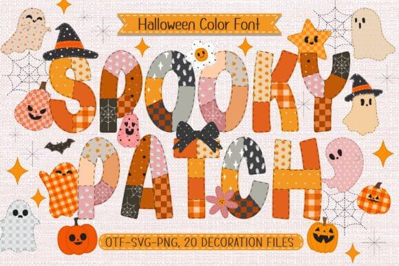 Spooky Patch halloween font preview for quirky seasonal craft designs
