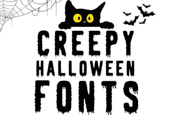Creepy Halloween font preview for eerie labels and haunted design work