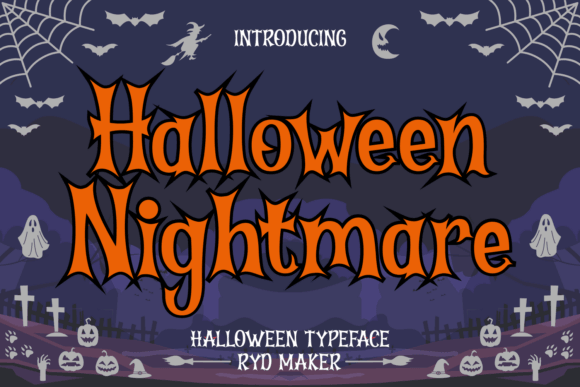 Halloween Nightmare dark gothic halloween font preview for horror titles and posters