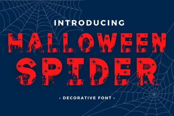 Halloween Spider font preview with creepy web-inspired lettering