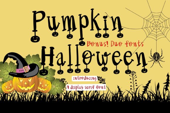 Pumpkin Halloween font preview with cozy pumpkin-inspired lettering
