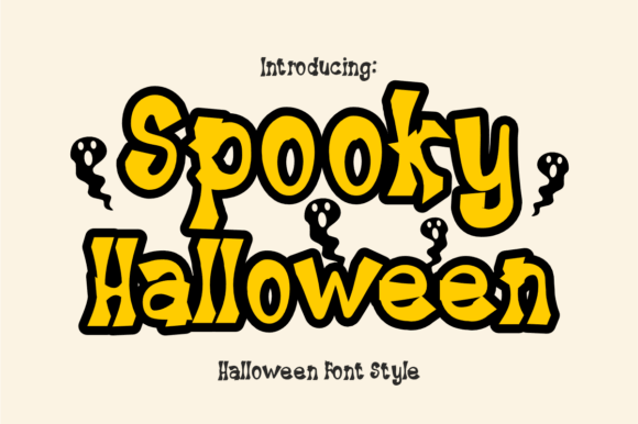 Spooky Halloween font preview with airy ghostly halloween letters