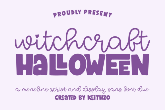 Witchcraft Halloween font preview with decorative occult style typography
