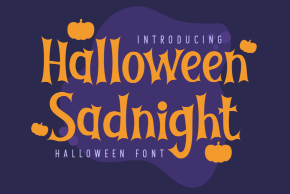 Halloween Sadnight font preview for moody gothic night themed lettering