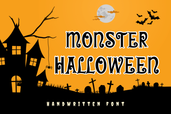 Monster Halloween font with gooey cartoon style for playful spooky headlines and posters