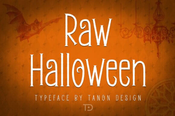 Raw Halloween font preview with distressed handmade horror letters