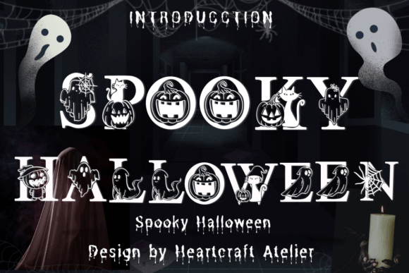 Spooky Halloween font preview with eerie poster ready lettering